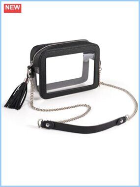 Clear Crossbody Bag Stadium Approved PU Leather PVC Purse for Concerts